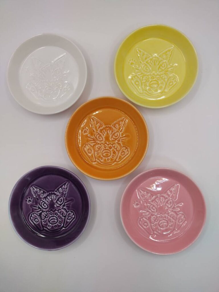 新品 わちふぃーるど 猫のダヤン 小皿5枚セット 直径約8cm
